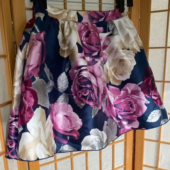 Speechless Floral Mini Lined Flared Skirt SZ 5 Junior - Picture 3 of 14